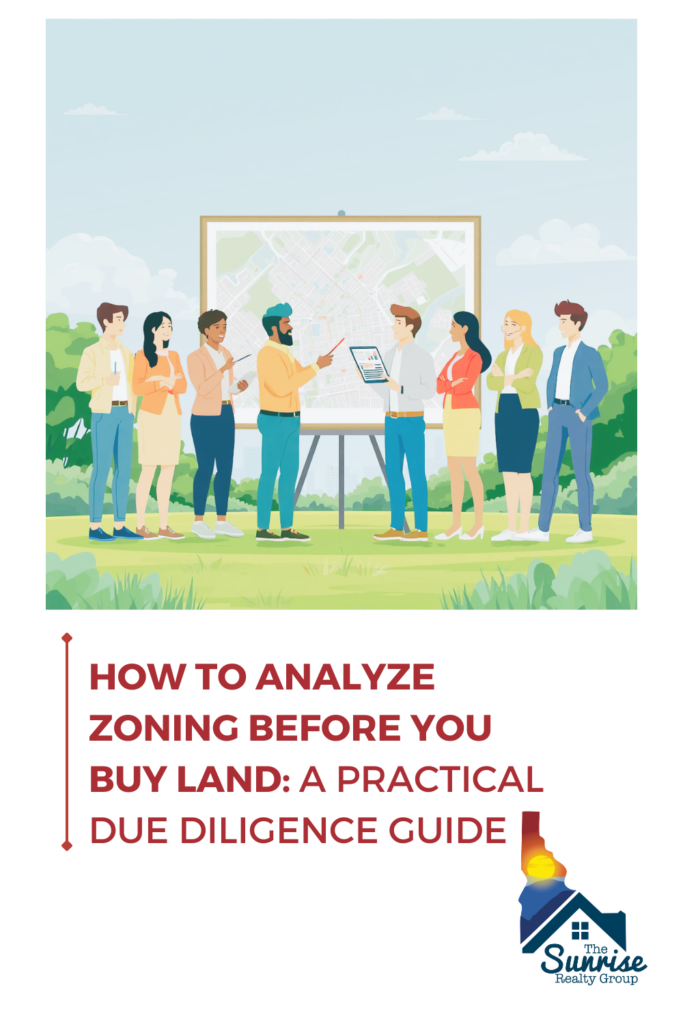 Learn how to analyze zoning before you buy land in Idaho, including allowed uses, setbacks, easements, utilities, and approval risks.