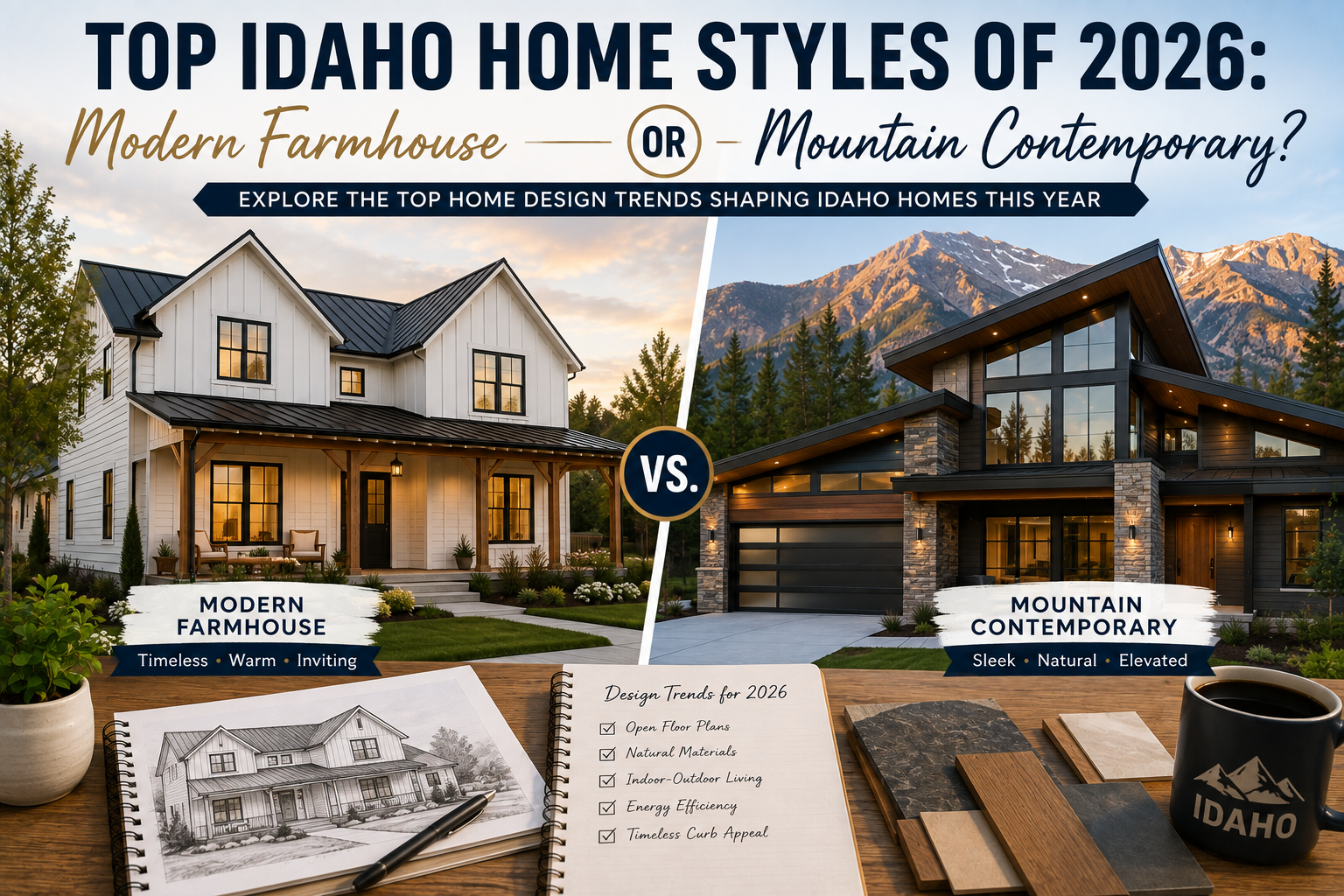 Top Idaho Home Styles of 2026: Modern Farmhouse or Mountain Contemporary?