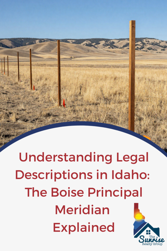ons in Idaho use the Boise Principal Meridian, townships, ranges, sections, plats, and surveys to identify land.